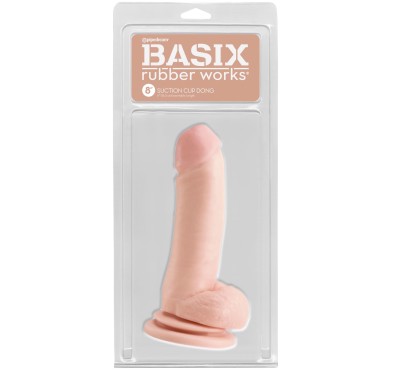 Dildo-basix 8"""" dong w suction cup flesh